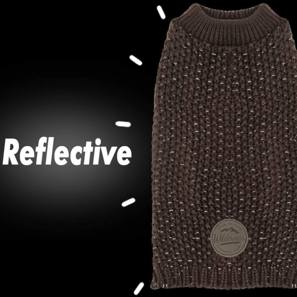 KYEESE Reflective Dog Sweater Cocoa Brown Sz Medium NWT - Picture 7 of 14